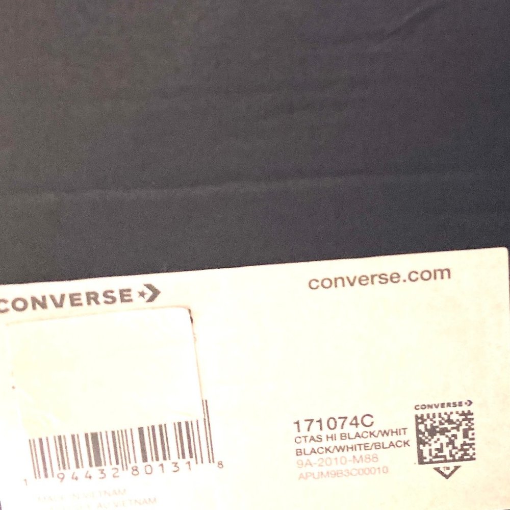 Converse Men's Size 171074C CTAS Woven Canvas Black High Top Cushioned Sneakers - Picture 9 of 9